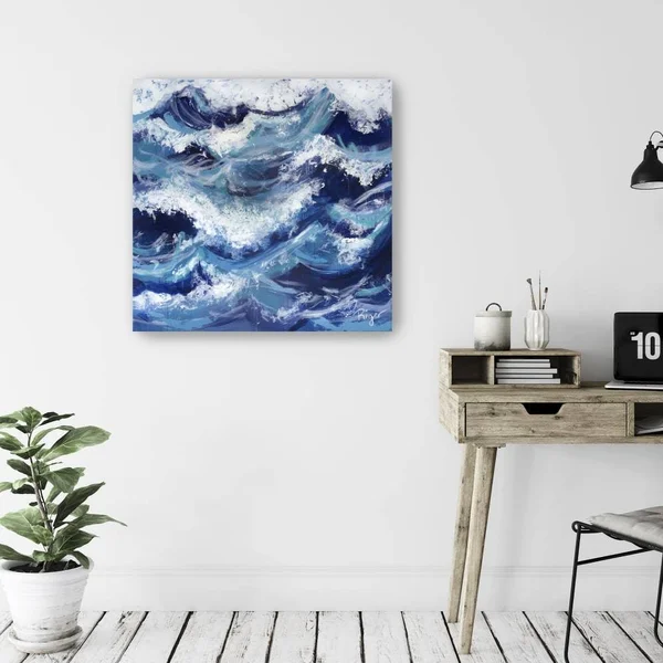 Ocean Spray Canvas Giclee Wall Art Blue 30x22 x 30x22 - Polyester