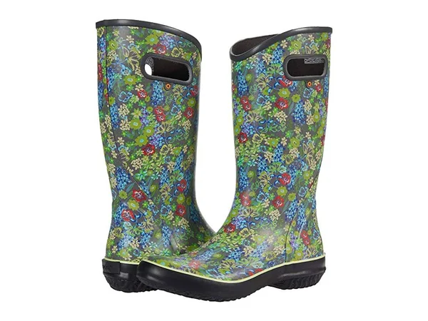 Bogs Women's Rainboot Night Garden Boot - 6 - Dark Gray Multi