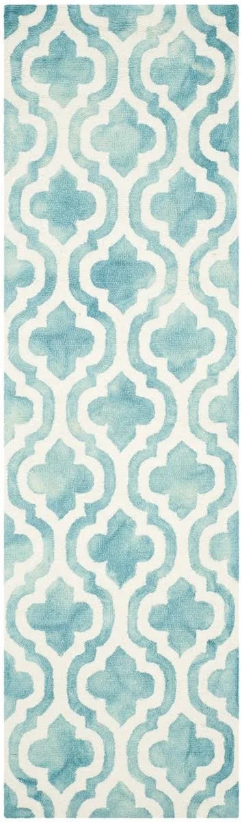 Safavieh Dip Dye DDY537D Turquoise - Ivory Rug 2&3x22 x 8& Runner