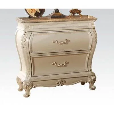 Valerie 2 - Drawer Solid Wood Nightstand in Pearl White Rosdorf Park