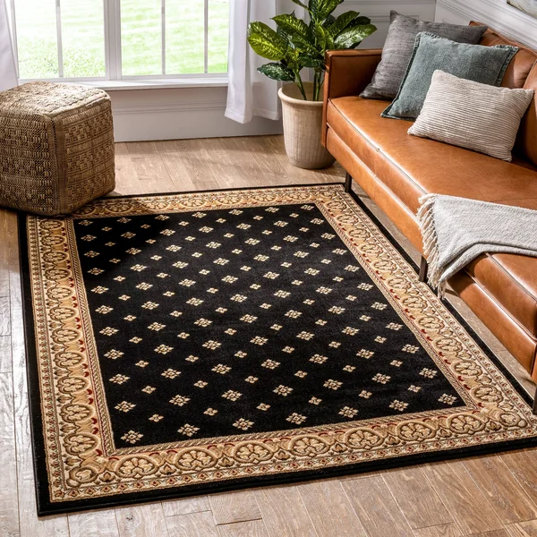 Well Woven Barclay Hudson Terrace Transitional Border Black 3&11 inch x 5&3 inch Area Rug
