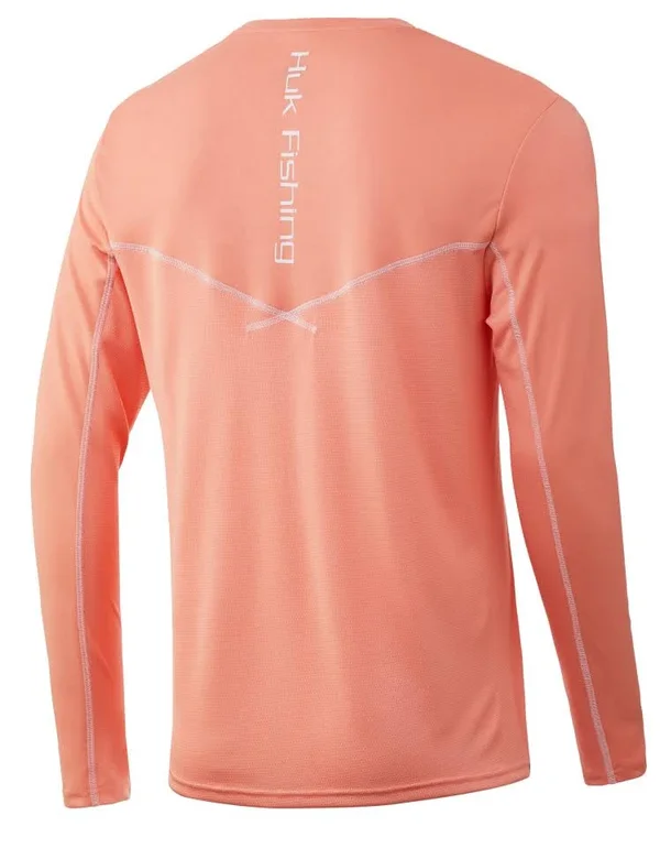 Huk Men's Icon x Long Sleeve Shirt - Peach Pink - Large