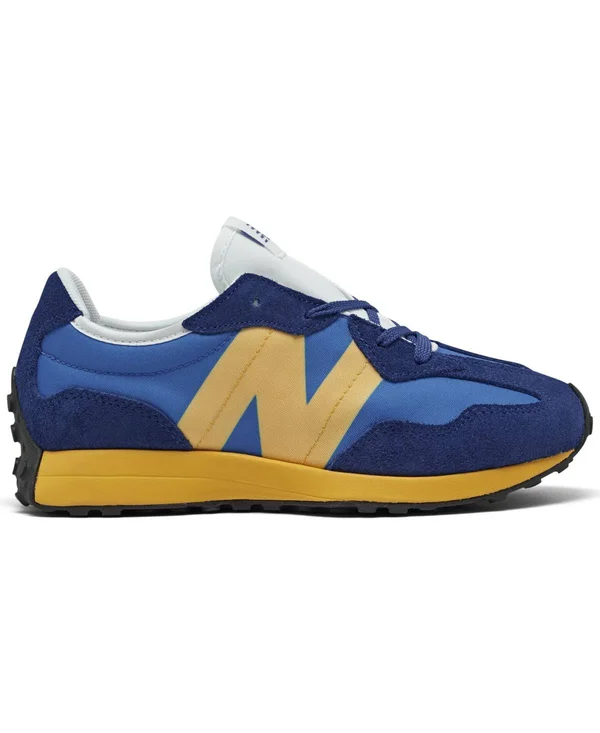New Balance Boys& Big Kids& 327 Casual Shoes in Blue Size 7.0 - Suede