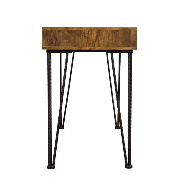 Mid-Century Industrial Rustic Design Home Office Computer Writing Desk - Brown
