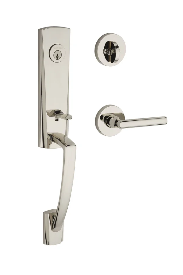 Baldwin Reserve Miami Tube Lever Door Handleset - Polished Nickel