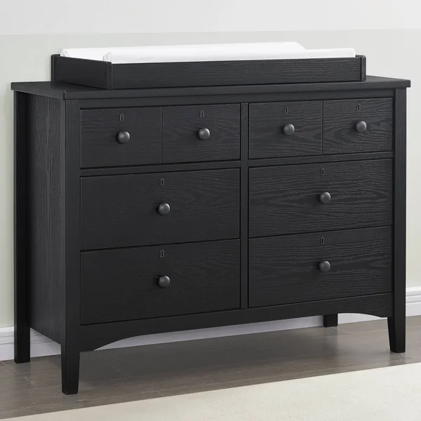 Delta Children Farmhouse 6 Drawer Dresser - Textured Midnight Gray