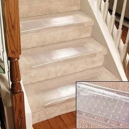 Decorx Clear Stair Treads Carpet Protectors Set of 2 - 24 x 8