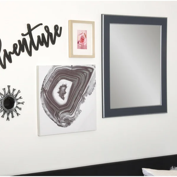 BrandtWorks Silver Accent Black Wall Mirror 32x22 x 36x22