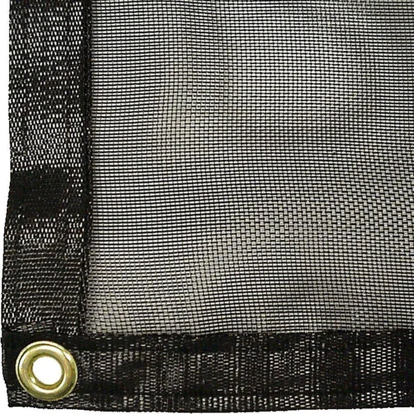 Riverstone Industries Knitted Shade Cloth with Grommets, Size: 10& x 25&, Black