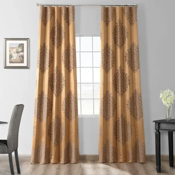 Jqch-20160733-96 Ellaria Faux Silk Jacquard Curtain, Silver Dew, 50 x 96