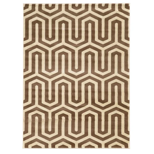 Linon Roma Tangent Geometric Rug, Grey, 5x7 ft