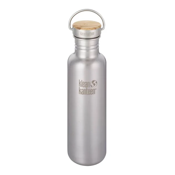 Klean Kanteen 800 ml - 27 oz Kanteen Reflect (Bamboo Cap)-BS - Brushed Stainless - One Size - Unisex