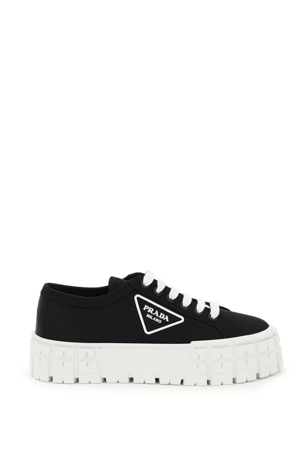Prada Nylon Gabardine Sneakers, Women, Black, Size 40