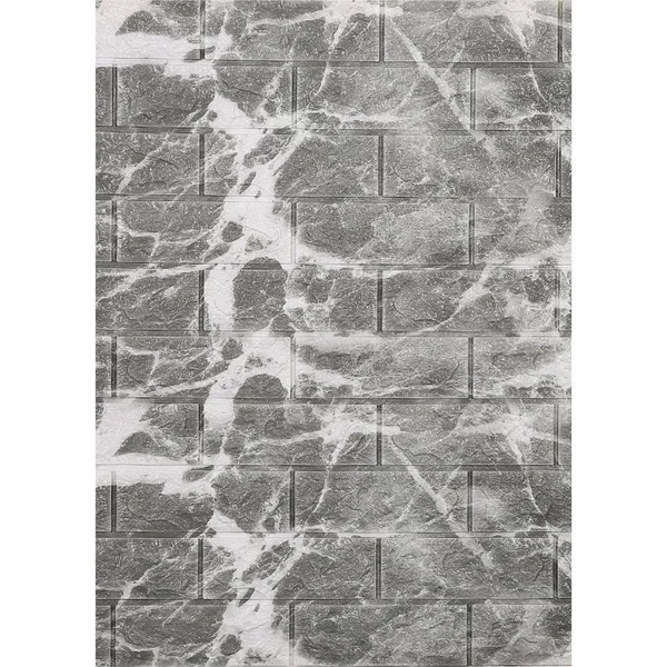 Dundee Deco Falkirk Jura II 28 in. x 30 in. Peel & Stick Grey Offwhite Faux Marble Bricks PE Foam Decorative Wall Paneling (