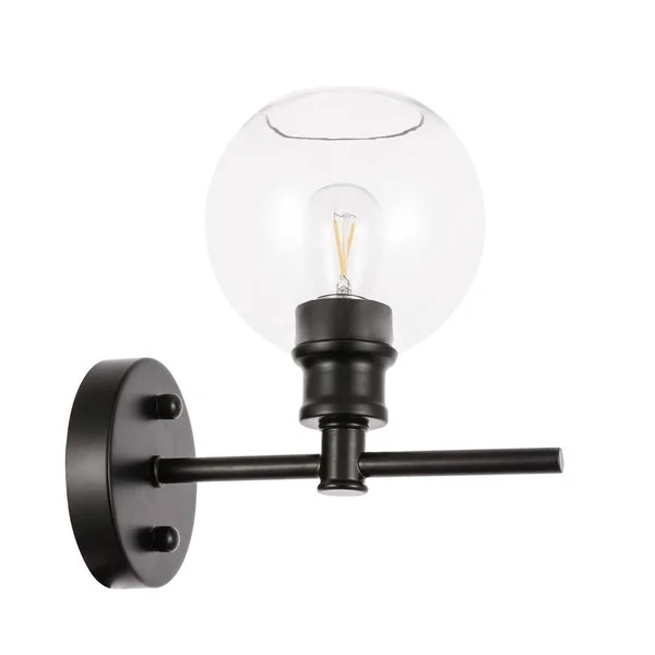 Collins 1-Light Upward Wall Sconce - 9.8/6 - 9.8/6 - Brass/Frosted