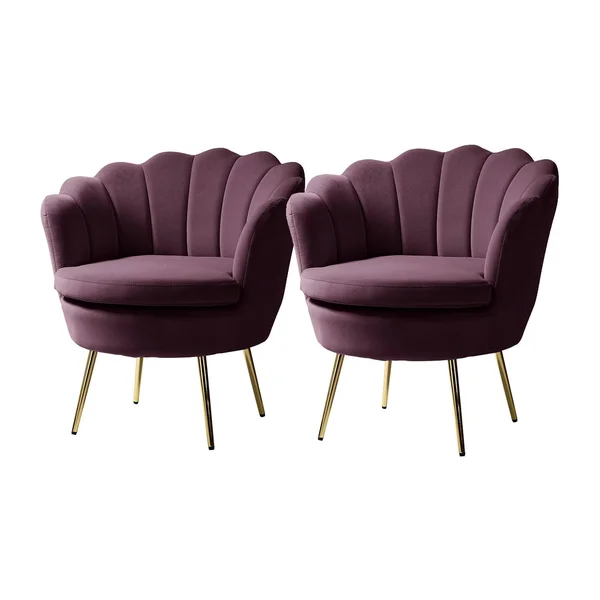 Gaitana Upholstered Barrel Chair with Tufted Back - Set of 2 - Teal