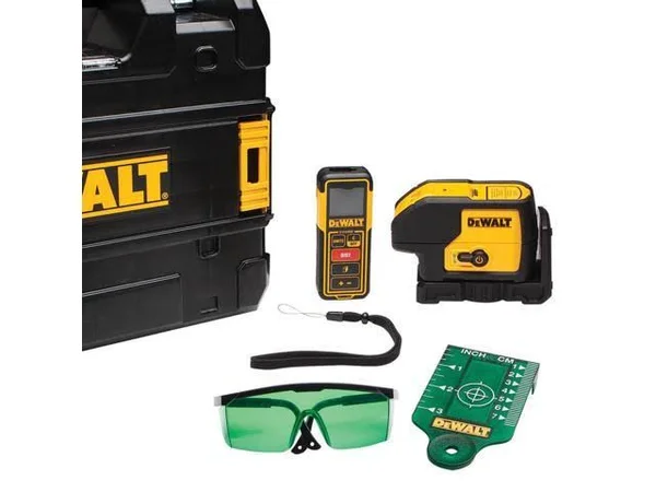 DeWalt DW0839CG Green 3 Spot Laser & 100 ft. Laser Distance Measurer