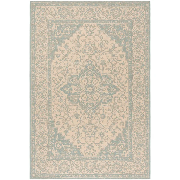 Safavieh LND137N-210 2 ft. 2 in. x 10 ft. Linden 100 Traditional Runner Rug Cream & Blue