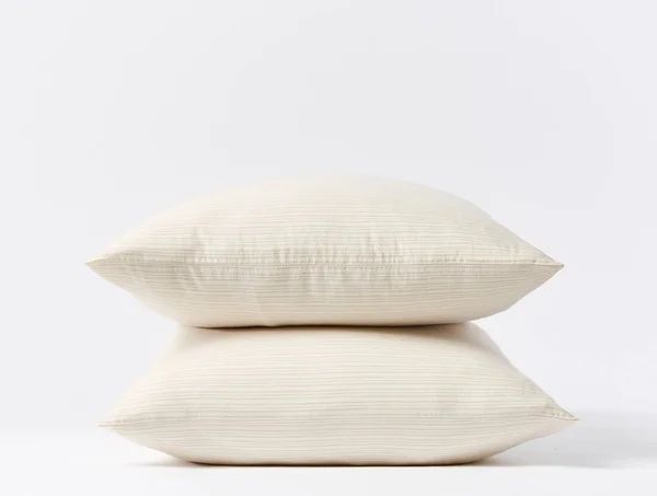 Coyuchi - Organic Crinkled Percale Sheet Set King Undyed w/Hazel-Rosehip