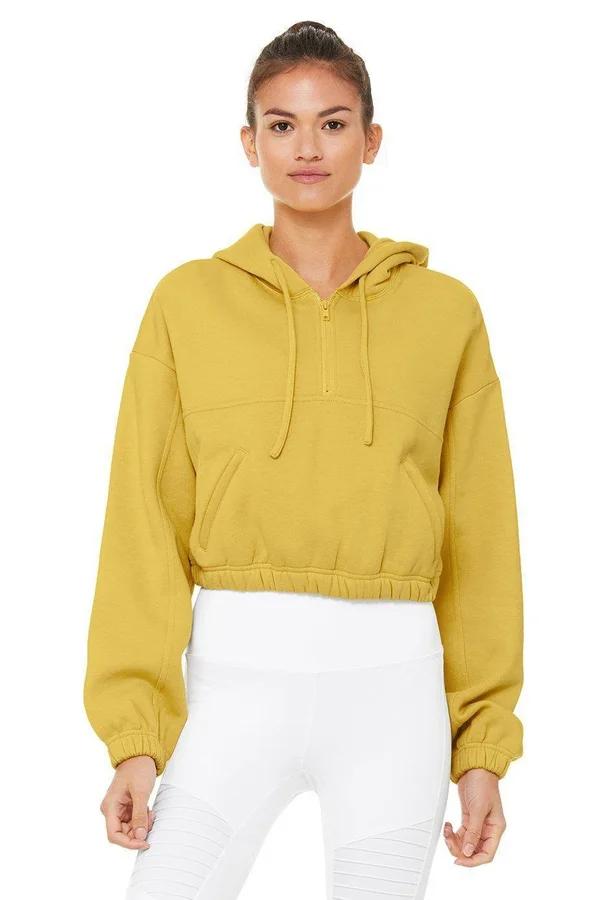 Alo Yoga Stadium Quarter Zip Hoodie Sulphur
