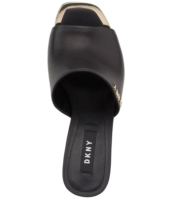 Dkny Womens Bronx . Leather Open Toe Mules