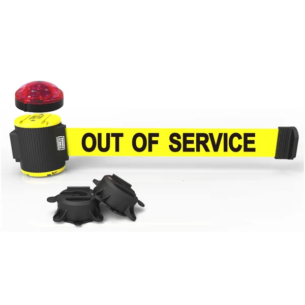 Banner Stakes MH5005L Belt Barrier - yellow Out of Service Belt