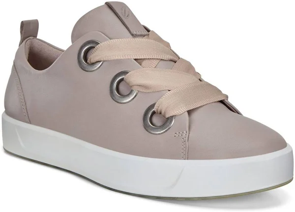 Ecco Soft 8 Womens 3-Eyelet Sneakers Size 5 Grey Rose