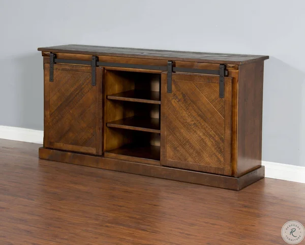 Sunny Designs Santa Fe 65x22 TV Console - Dark Chocolate