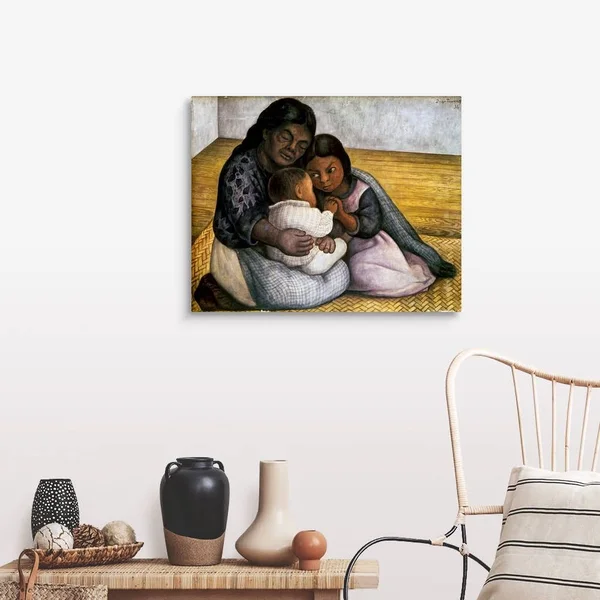 Rivera: Mother and Children, Canvas Wall Art, 30x24, Great Big Canvas