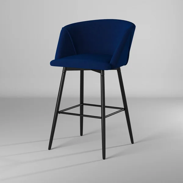 Furniture R Mid-Century Modern Velvet Bar Stool (Set of 2) - Rose