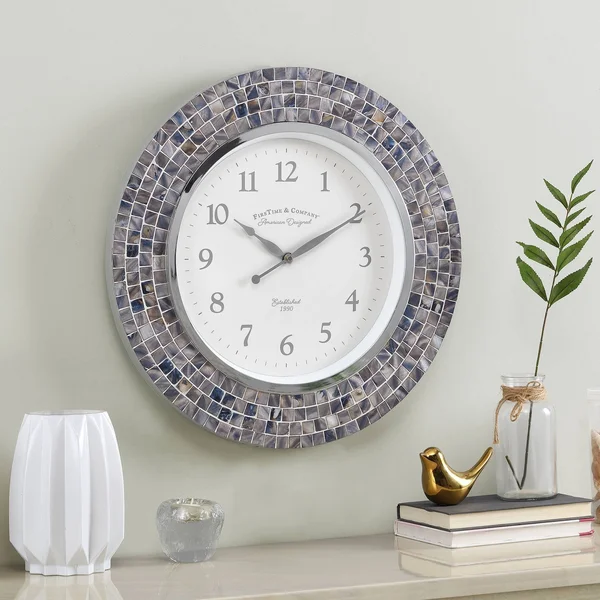 FirsTime & Co. Vivien Blue Pearl Mosaic Clock
