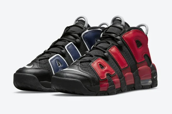 Nike Air More Uptempo GS Black Red Blue - Size 3.5 Kids