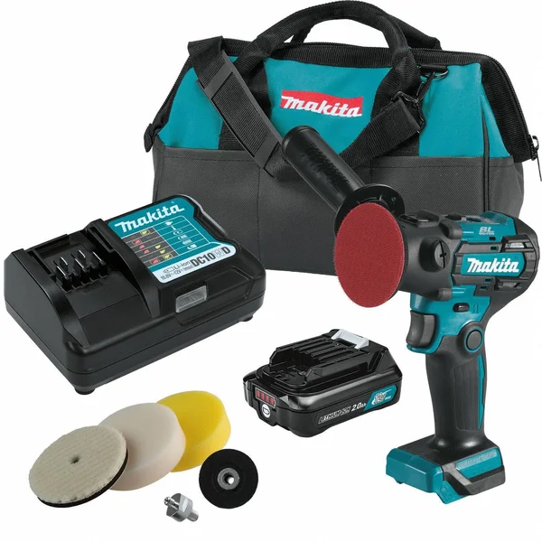 Makita VP01R1 12V Max CXT Lithium‐Ion Brushless 3x22 Polisher, 2x22 Sander Kit (2.0Ah)