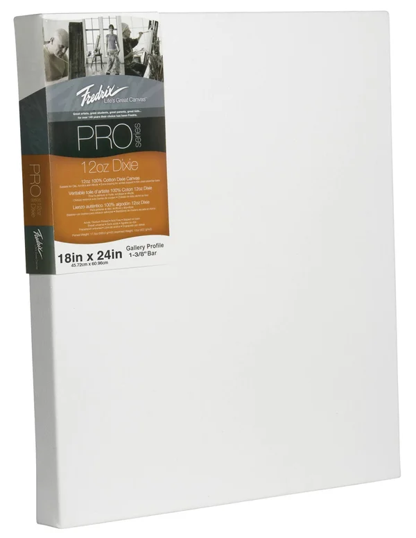 Fredrix, Pro Series 12oz Dixie Gallery Stretched Canvas 18x24