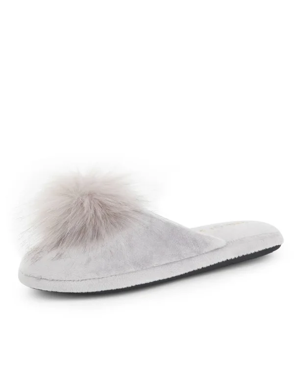 Patricia Green Daisy Pouf Slipper Charcoal - 7/S