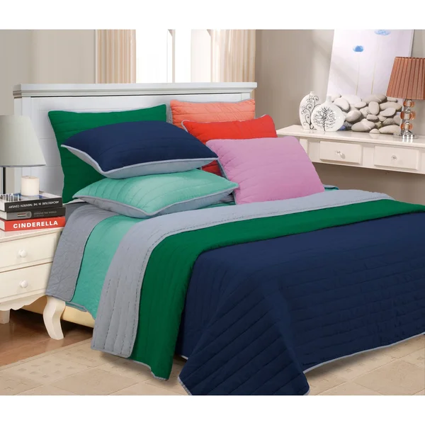 Superior 100% Cotton, Soft, Full/Queen, Brandon Striped Quilt Set, Lavender