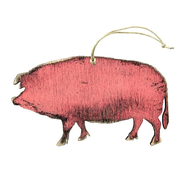 Designocracy Pig Wooden Ornament (Set of 3)