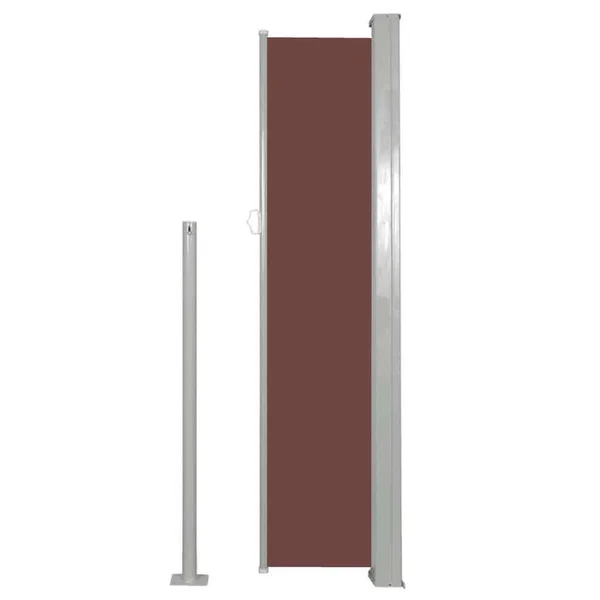 vidaXL Retractable Side Awning 55.1x22x118.1x22 Brown 45358