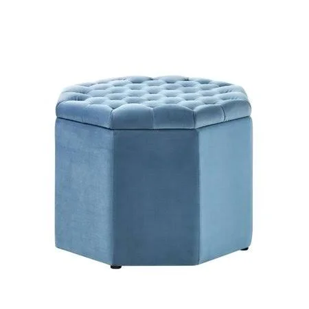 Protagoras Storage Ottoman One Allium Way Upholstery: Light Blue Velvet - Size: Medium