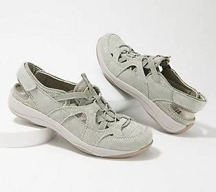 Earth Origins Suede Sport Fisherman Sandal- Skye Sid - Size 8 Medium, Sage Green