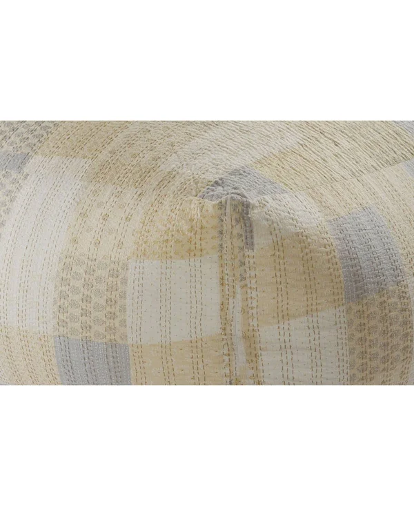 LR Home Neutral Kantha Pouf