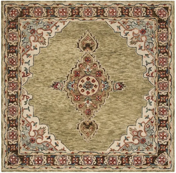 Safavieh Aspen APN506A 7&0x22 x 7&0x22 Square Sage, Brown Area Rug