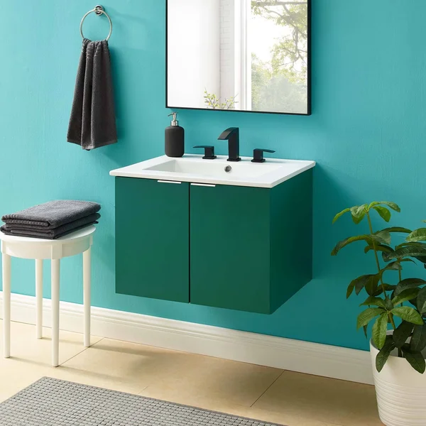 Modway Maybelle 24x22 Wall-Mount Bathroom Vanity EEI-5379 - Navy White