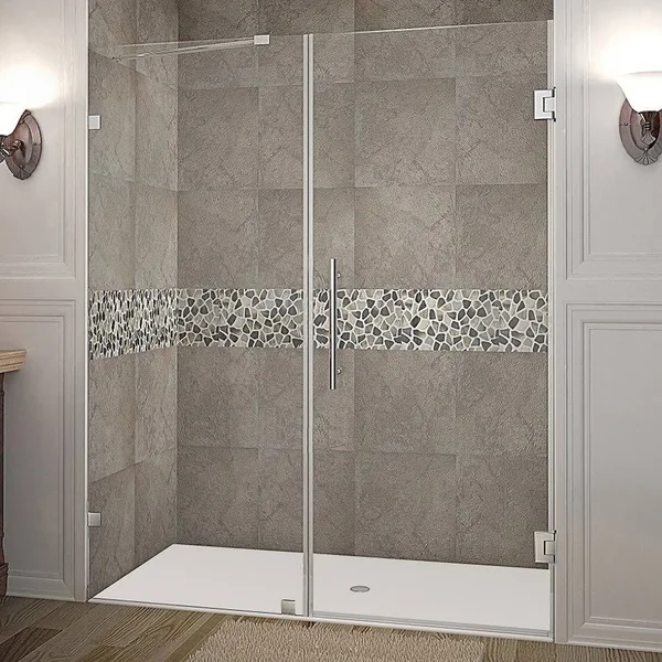 Aston SDR985 Nautis Completely Frameless Hinged Shower DOOR - Chrome, 71-in L x 72-in H