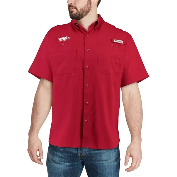 Men's Columbia Cardinal Arkansas Razorbacks PFG Tamiami Shirt, Size: Medium, Red