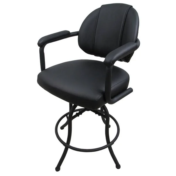 Tobias Designs 26x22 Vinyl Swivel Tilt Counter Stool in Black