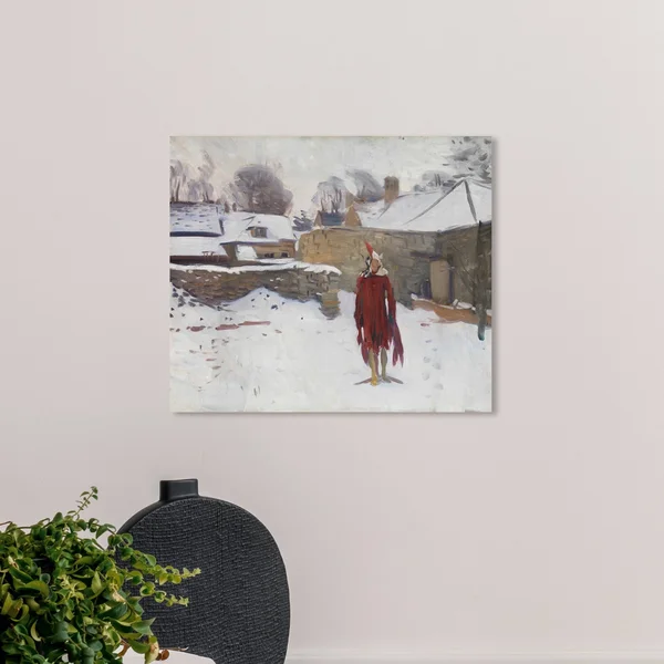Runway Avenue Holiday and Seasonal Wall Art Canvas Prints 'Mannikin in The Snow' Seasons - Brown - White, Size: 24 x 20
