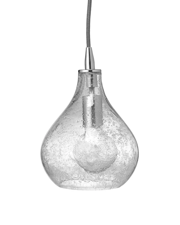 Jamie Young Curved Clear Seeded Glass Large Pendant
