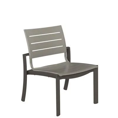 Kor Aluminum Slat Patio Dining Chair Tropitone Frame Color: Mocha, Seat Finish: Moab