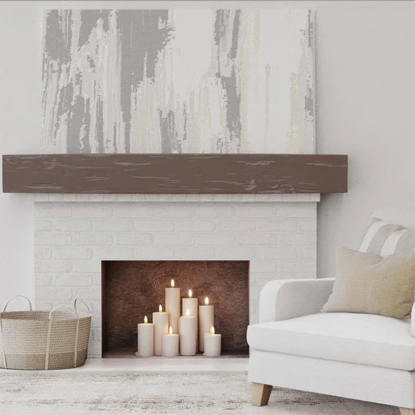 Ekena Millwork MANUPC04X08X36AE 4x22H x 8x22D x 36x22W Pecky Cypress Faux Wood Fireplace Mantel, Aged Pecan